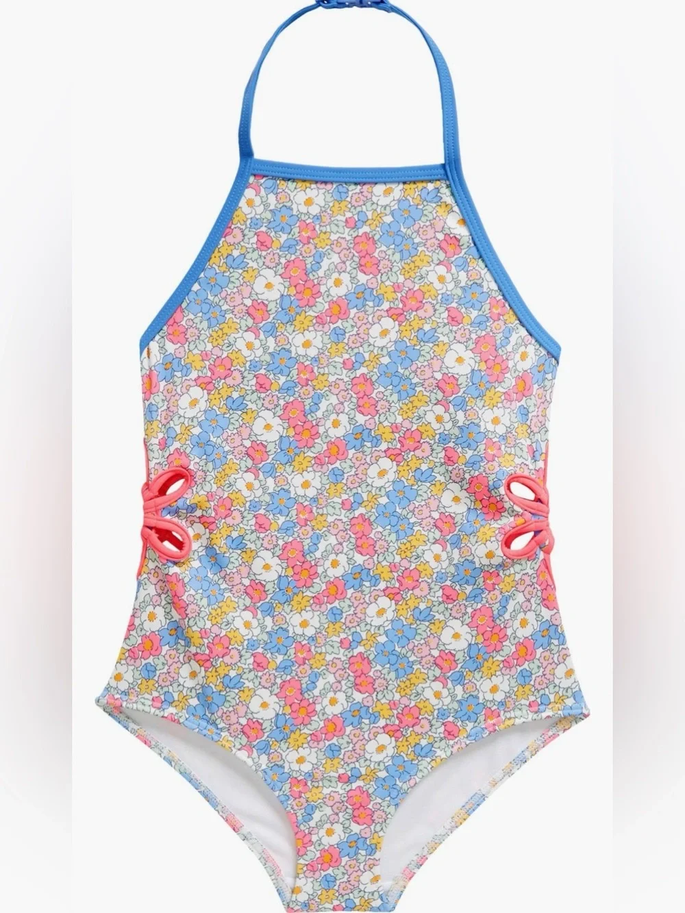 Mini Boden Floral Halter One-Piece Swimsuit